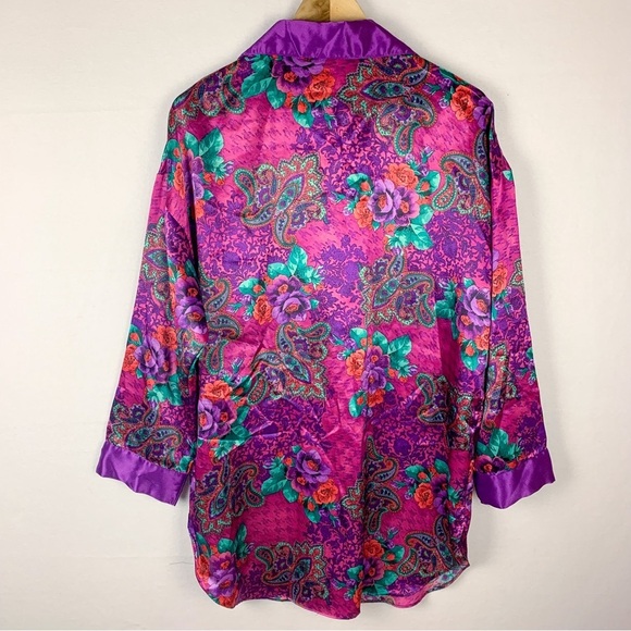 Vintage Victoria’s Secret Floral Satin Night Shirt - Picture 2 of 6